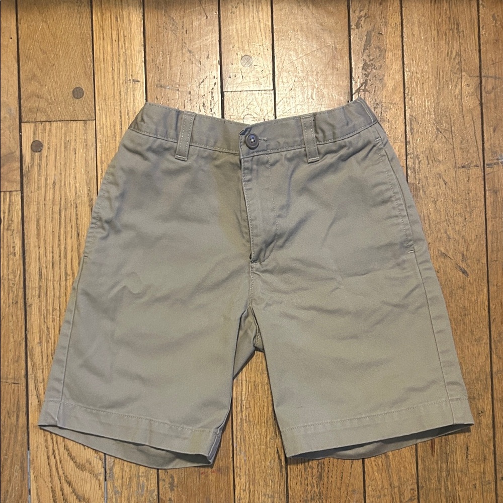 Lands' End Boys' Flat Front Chino Shorts - Gray